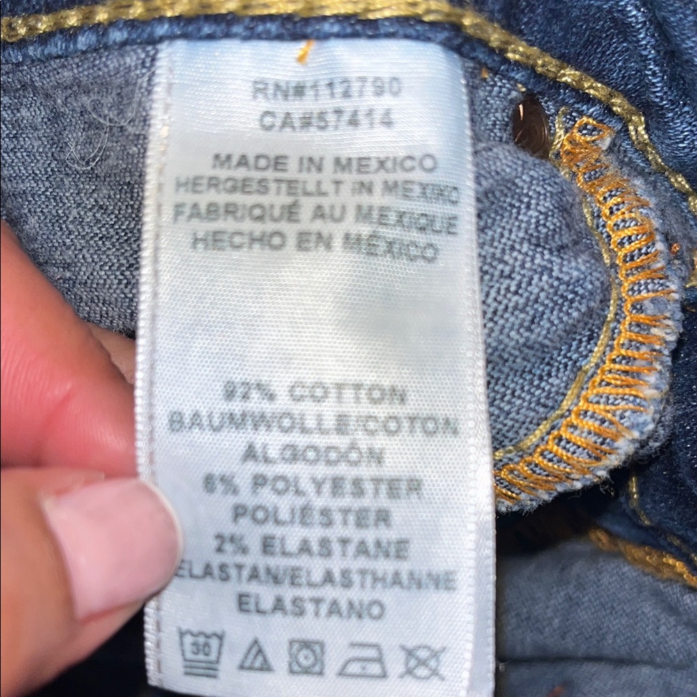 True Religion Women's Skinny Jeans in Dark Blue with Contrast Stitching - Picture 9 of 9